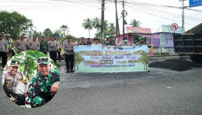 Polres OKI Turun ke Aspal, Tutup Lubang Jalanan Demi Keselamatan Warga