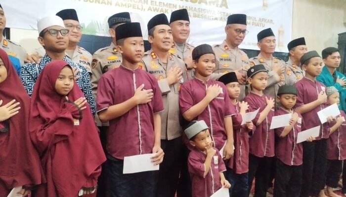 Buka Puasa Bersama, Polres Pelabuhan Tanjung Perak Pererat Kolaborasi dengan Media dan Akademisi serta Santunan Anak Yatim 