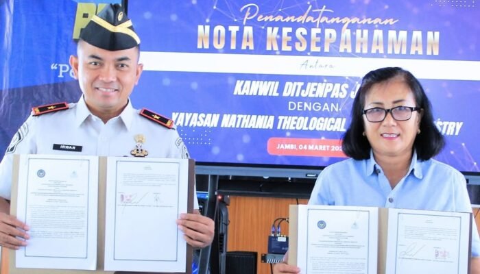 Kakanwil Ditjenpas Jambi Teken MoU Dengan Yayasan Nathania