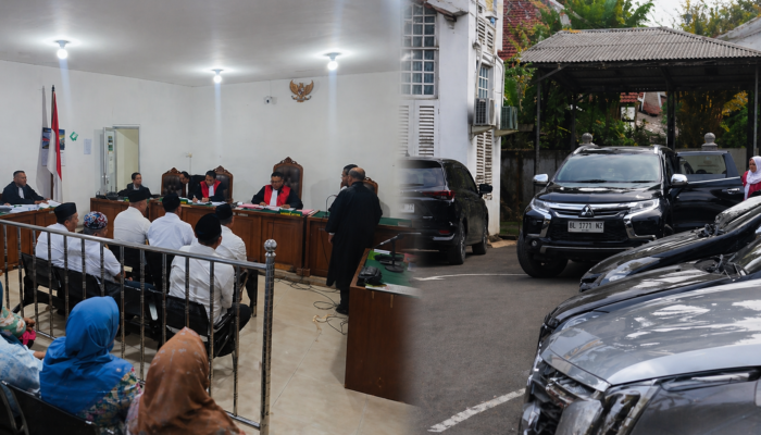 Sidang Korupsi Pelebaran Bahu Jalan Digelar, Kajari Pagar Alam Cek Persidangan Tumpangi Pajero Sport
