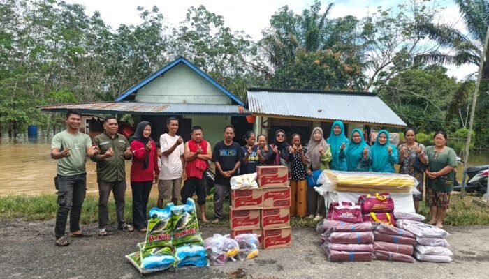 Dinsos PALI Respon Cepat Tangani Dampak Banjir Melanda Desa Prabumenang