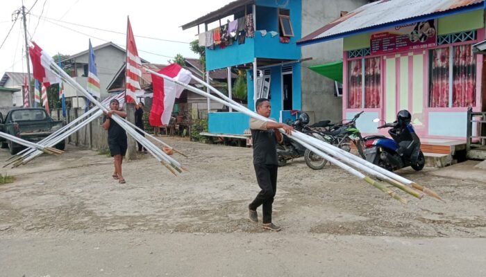 Lautan Merah Putih di Hilir Kantor: TNI dan Warga Sulap Kampung Jadi Simbol Persatuan, 200 Bendera Berkibar Serentak
