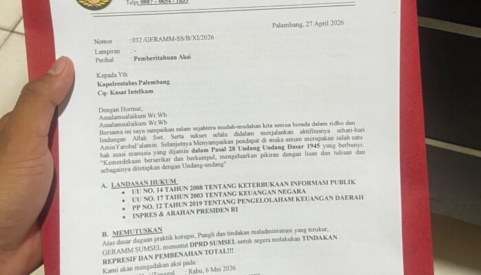 GERAMM Desak Audit BPK dan Stop Renovasi Miliaran di DPRD Sumsel