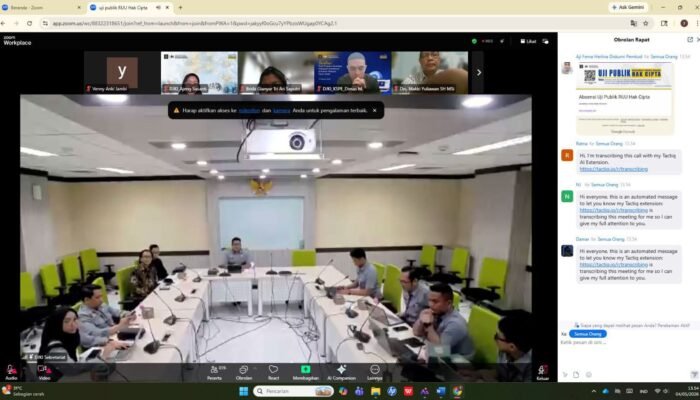 Uji Publik RUU Hak Cipta Digelar, Kanwil Kemenkum Jambi Soroti AI, Royalti dan Platform Digital