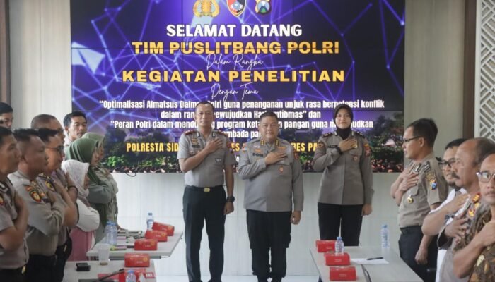 Puslitbang Polri Lakukan Penelitian Almatsus Dalmas dan Ketahanan Pangan di Polresta Sidoarjo