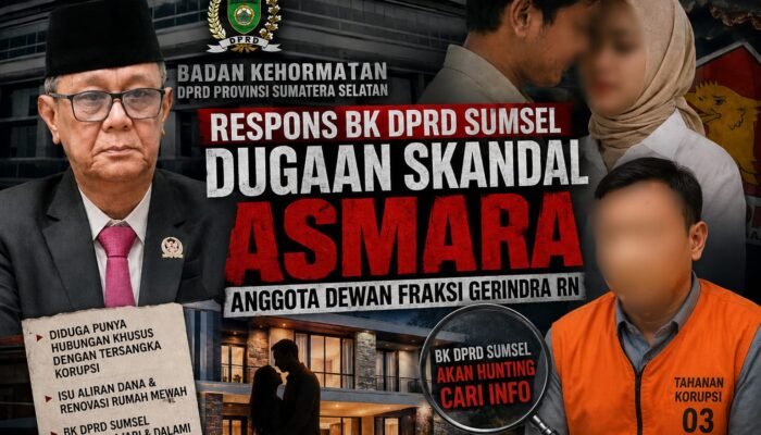 Ini Respon Badan Kehormatan DPRD Sumsel Terkait Dugaan Skandal Asmara Anggota Dewan Fraksi Gerindra RN