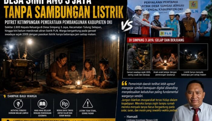 Desa Simpang 3 Jaya Tanpa Sambungan Listrik Potret Ketimpangan Pemerataan Pembangunan Kabupaten OKI