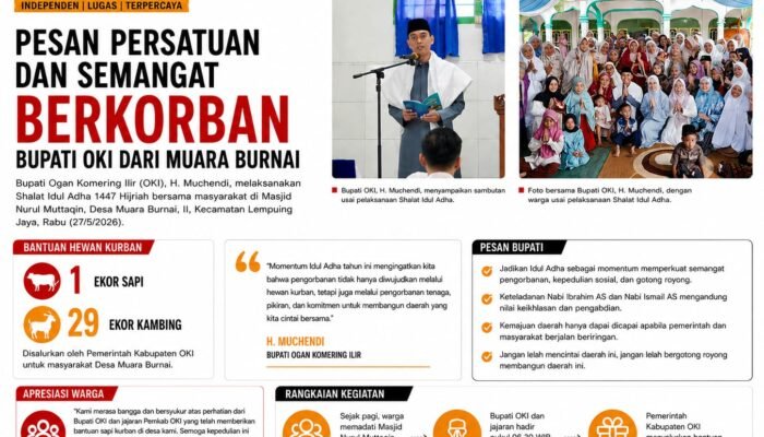 Idul Adha di Muara Burnai, Muchendi Titip Pesan Persatuan dan Semangat Berkorban
