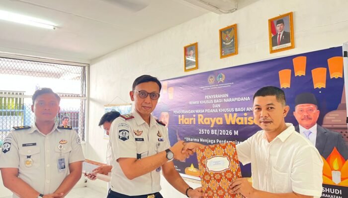 Rutan Kelas I Palembang Serahkan Remisi Khusus Waisak 2026