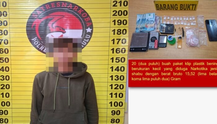 Simpan 20 Paket Sabu di Kos, Pengedar di Silat Hilir Diringkus Satresnarkoba Kapuas Hulu