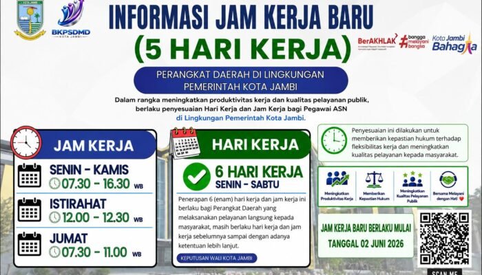 Jam Masuk ASN Pemkot Jambi Resmi Diubah, Wali Kota Minta Lebih Dekat dengan Keluarga