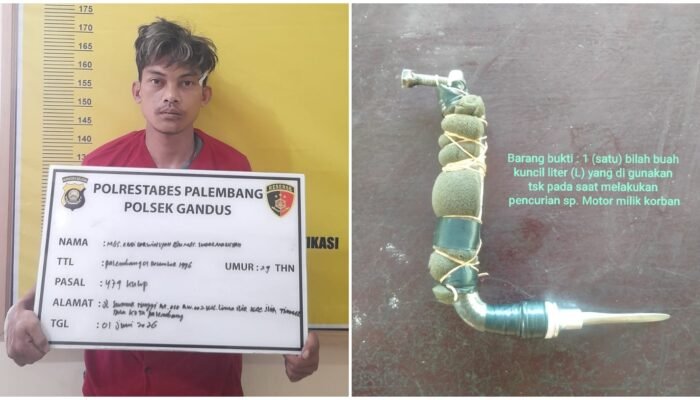 Pelaku Curanmor di Palembang Ditangkap Polisi