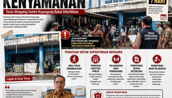 Kembalikan Fungsi Teras Shopping Centre Kayuagung Bakal Ditertibkan