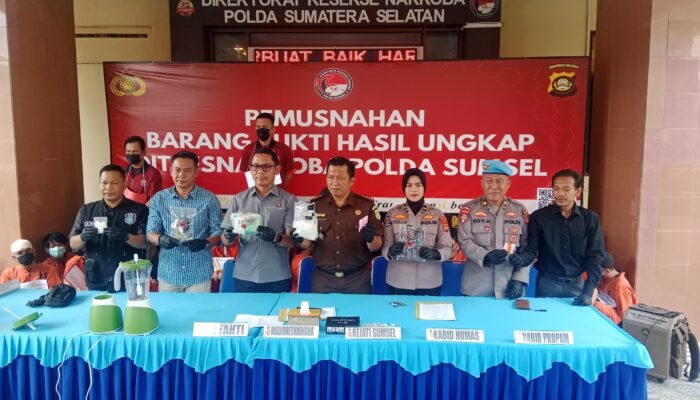 Polda Sumsel Musnahkan Narkoba Hasil Ungkap 25 Kasus
