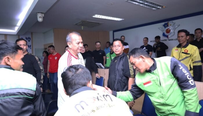 Perkuat Harkamtibmas, Ditlantas Polda Sumsel Rangkul Ojol Palembang Lewat Nobar Piala Dunia dan Baksos