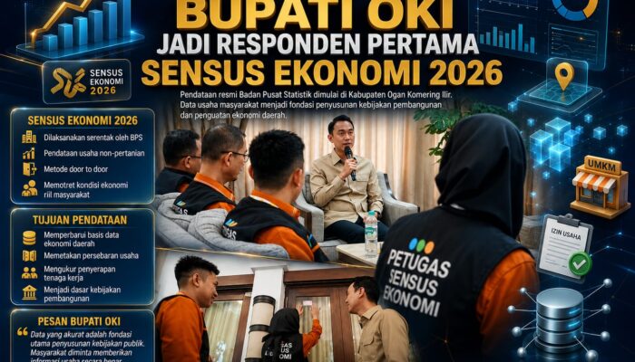 Bupati OKI Jadi Responden Pertama Sensus Ekonomi 2026