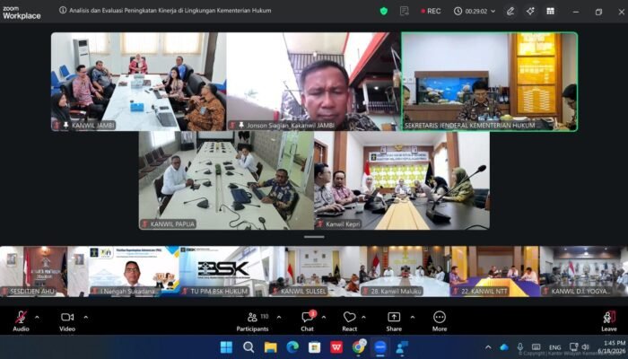 Kanwil Kemenkum Jambi Ikuti Evaluasi Peningkatan Kinerja, Perkuat Akuntabilitas dan Tata Kelola Organisasi