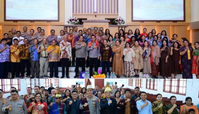 Kapolda Jambi Pererat Silaturahmi dengan Pengurus GBKP dan GKPS, Perkuat Kerukunan Umat Beragama