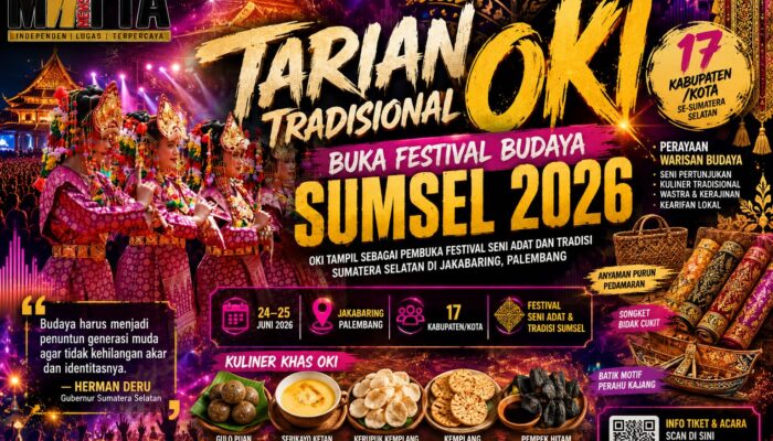 Tarian Tradisional OKI Buka Festival Budaya Sumsel, Perkenalkan Kekayaan Warisan Daerah