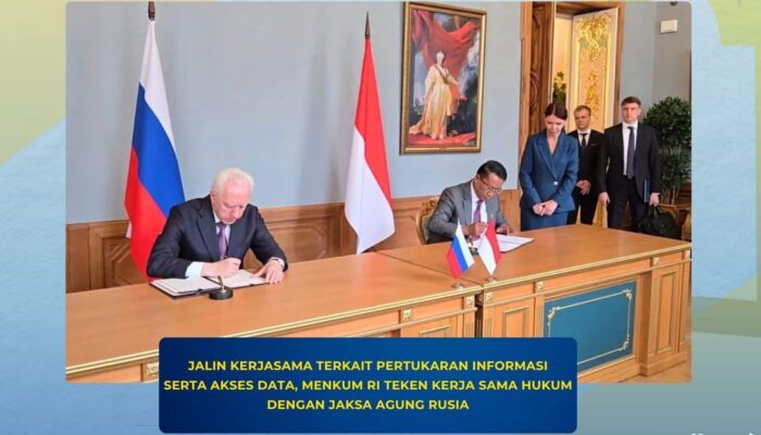 Perkuat Kerja Sama Hukum Internasional, Menkum RI Teken Kesepakatan Pertukaran Data dengan Jaksa Agung Rusia