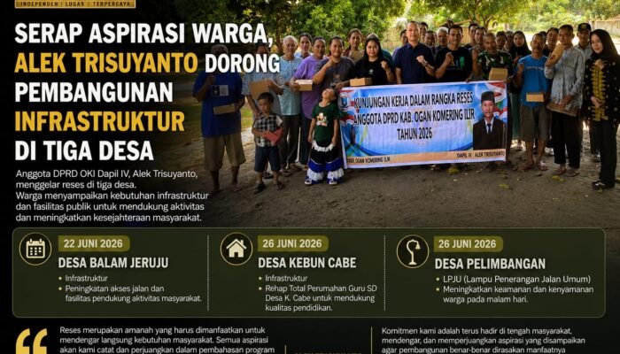 Serap Aspirasi Reses, Alek Trisuyanto Fokus Dorong Pembangunan Infrastruktur di Tiga Desa
