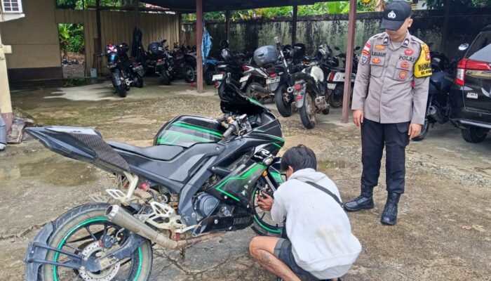 “Bising Brong Kena Razia” Polsek Putussibau Utara Sita Knalpot Racing, Tegakkan Kenyamanan Warga