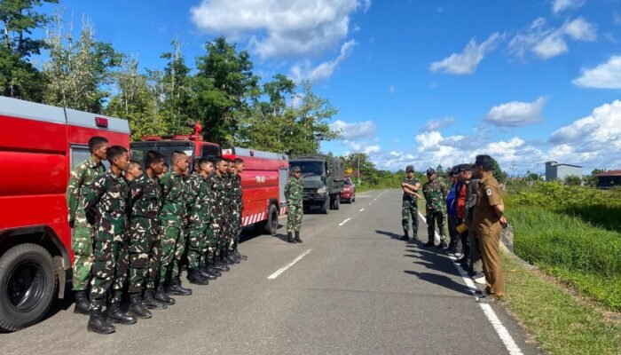 Batalyon TP 927/UK Terima 2 Unit Damkar Kemenhan, Gelar Latihan Gabungan dengan BPBD Kapuas Hulu