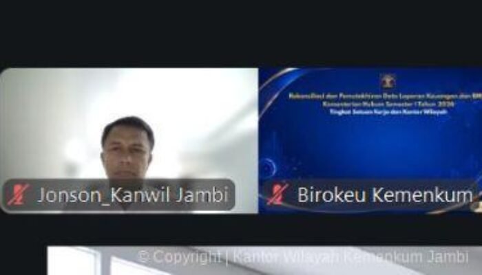Kanwil Kemenkum Jambi Ikuti Rekonsiliasi Keuangan dan BMN Semester I 2026, Perkuat Tata Kelola Transparan dan Akuntabel