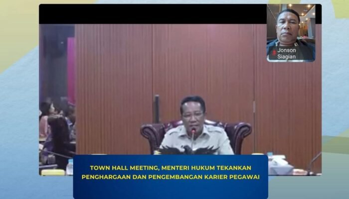 Kakanwil Kemenkum Jambi Ikuti Town Hall Meeting Nasional, Menteri Hukum Tekankan Kinerja, Integritas dan Pengembangan Karier ASN
