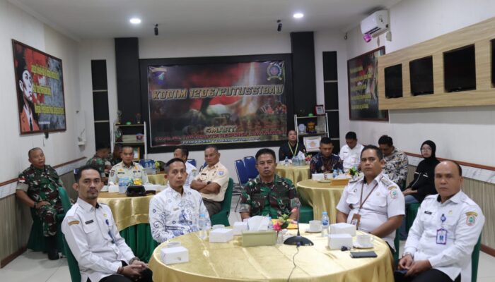 Perkuat Pertahanan Perbatasan, Kodim 1206 Putussibau Gelar Vidcon Sosialisasi UU PSDN Bersama OPD Kapuas Hulu