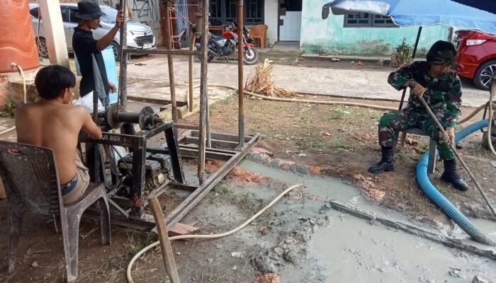 Tanda Serius Kinerja Personil TMMD ke 129, Sumur Bor Sukses Dibuat Kedalaman 78 M