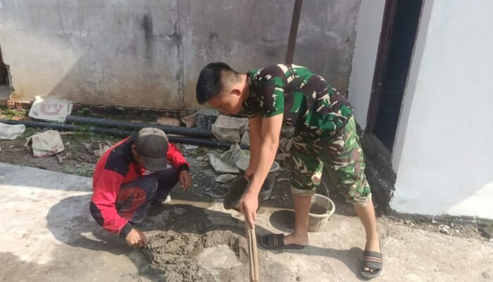 Hari ke 10 TMMD ke 129, Rumah Karyo Masih Terus Dikebut, Kini Masuk Tahapan Pelamir Dinding