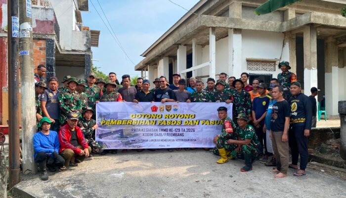 Satgas TMMD ke 129 Laksanakan Gotong Royong di Fasilitas Umum dan Fasilitas Sosial