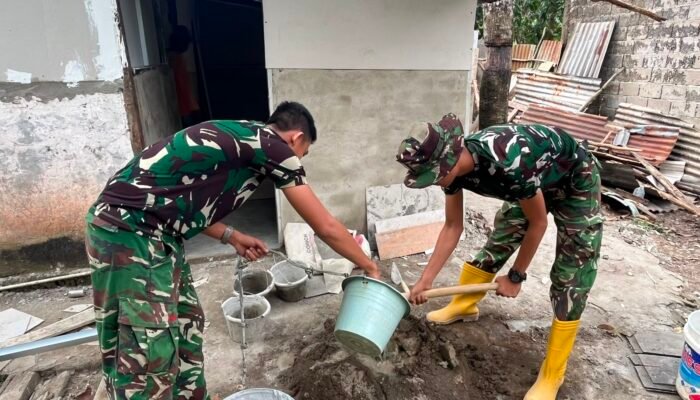 Satgas Kodim 0418/Palembang Lanjutkan Pembangunan RTLH Rumah Fernando