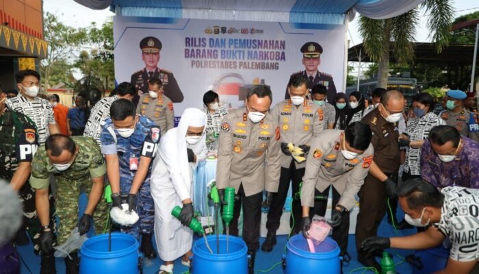 Selamatkan 38 Ribu Jiwa, Polrestabes Palembang Musnahkan 20 Kg Sabu
