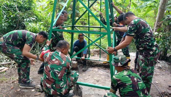 Wadan Satgas TMMD ke-129 Tinjau Progres Sumur Bor di Kampung Kreatif Talang Betutu