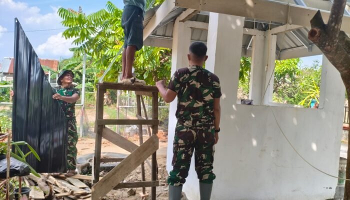 Satgas TMMD Lanjutkan Pembangunan Pos Kamling
