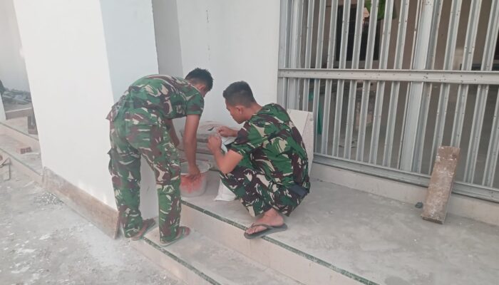 TMMD ke-129 Kodim 0418/Palembang Hari ke-17, Satgas Lanjutkan Finishing Mushala Baitul Makfurin