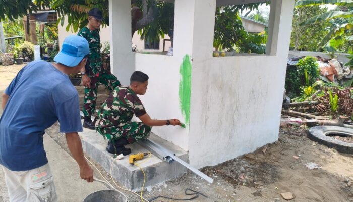 Satgas TMMD ke-129 Percepat Pembangunan Pos Kamling di Kelurahan Talang Jambe