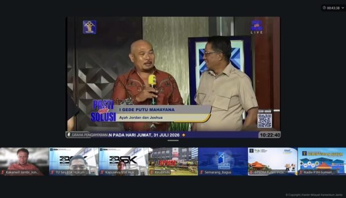 Kakanwil Kemenkum Jambi Ikuti “Pasti Ada Solusi” Bersama Menteri Hukum, Tegaskan Komitmen Pelayanan Berbasis Kepastian Hukum