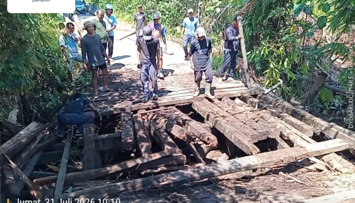 Nyaris Lumpuhkan Akses Dua Kecamatan di Kapuas Hulu, PT DNL Salurkan CSR Perbaiki Jembatan Jerenjang – Kenerak 