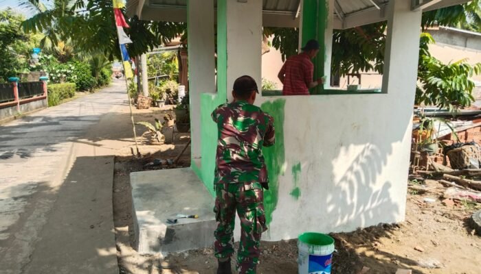 Bukti Kerja Satgas TMMD ke 129, Pos Kamling Kelurahan Talang Jambe Masuk Finishing