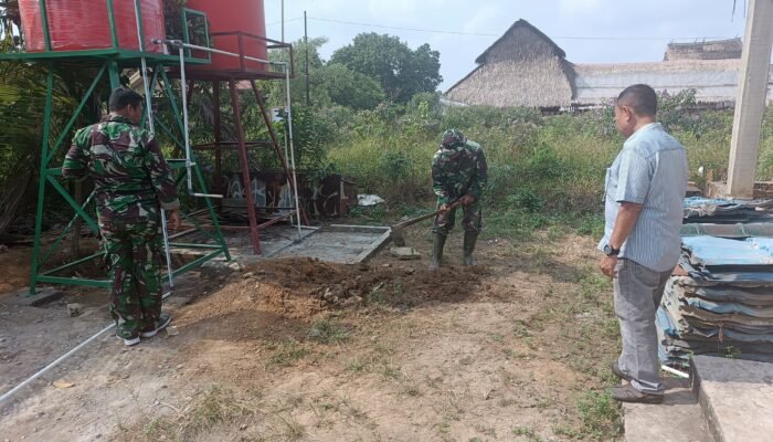 Satgas TMMD Cek Tower Tondon Air Sumur Bor Mushola Hidayatullah