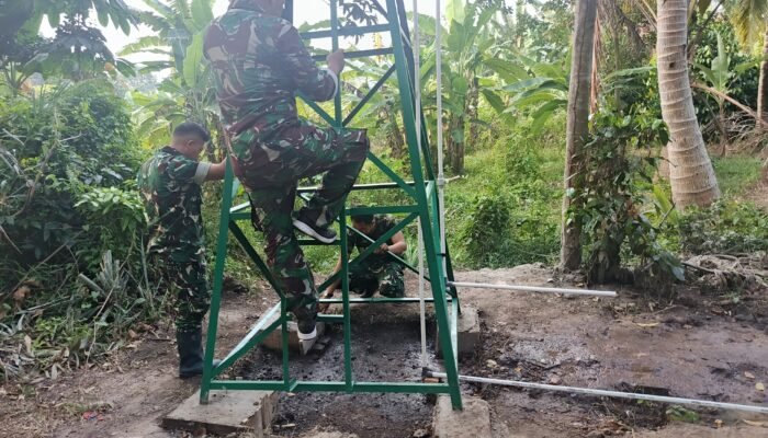 Satgas TMMD Pastikan Tower Tandon Air Sumur Bor di Kampung Kreatif Pelangi Bisa Digunakan