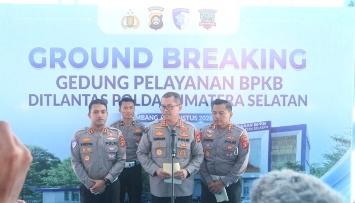 Ditlantas Polda Sumsel Resmi Groundbreaking Gedung BPKB Prototype, Target Rampung Desember 2026