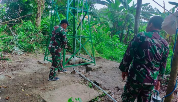 Satgas TMMD ke-129 Kodim 0418/Palembang Cek Sumur Bor dan Tower Tandon Air