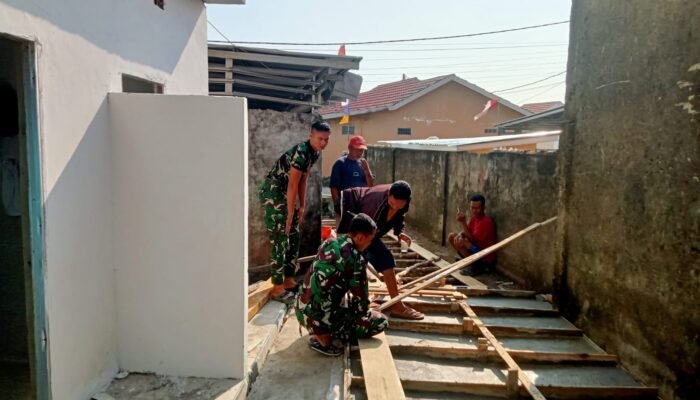 Finishing Dikebut, Satgas TMMD ke-129 Percepat Penyelesaian Mushola Baitul Maghfurin