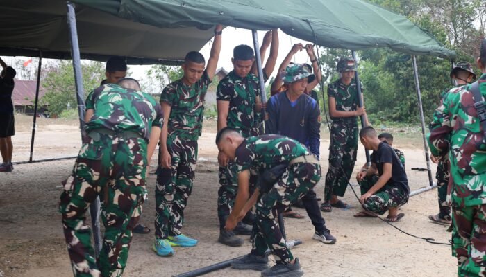 Wadansatgas Cek Pemasangan Tenda di Lokasi Acara
