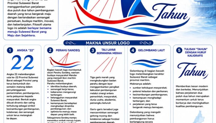 Logo HUT ke-22 Sulbar Resmi Dirilis, Sandeq Jadi Simbol Maritim dan Ketangguhan