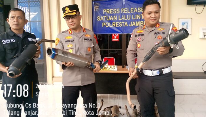 Polresta Jambi Tertibkan Aksi Ugal-ugalan dan Knalpot Brong, 112 Motor Diamankan
